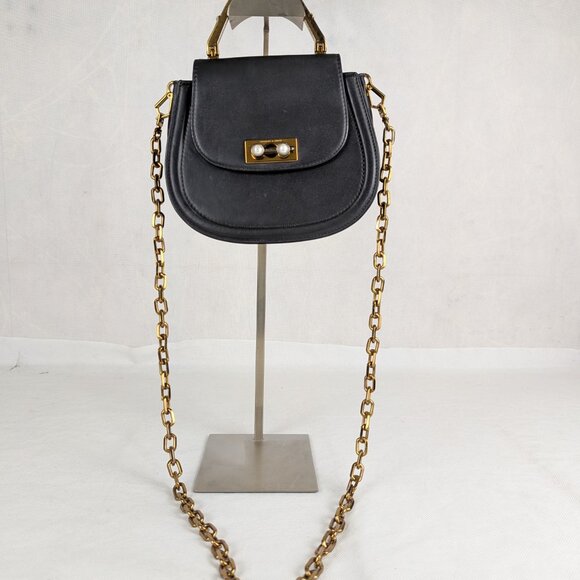 CHARLES & KEITH Horse Shoe Top Handle Bag Black Shoulder Bag - Picture 3 of 14